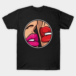 Ruby Red Lipstick Kiss Pop Art T-Shirt